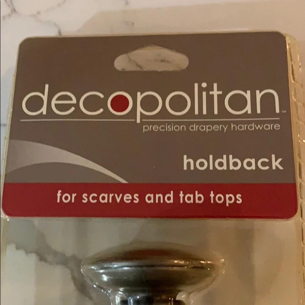 NIB set of 2 drapery holdbacks in pewter